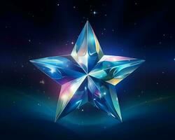 an illustration of a blue star on a dark background generative ai photo