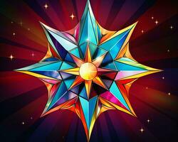 an illustration of a colorful star on a dark background generative ai photo
