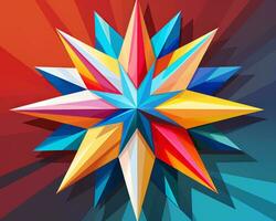 an illustration of a colorful star on a red and blue background generative ai photo