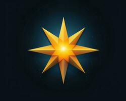 an illustration of a golden star on a dark background generative ai photo
