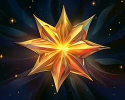 an illustration of a golden star on a dark background generative ai photo