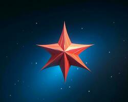 an illustration of a red star on a dark background generative ai photo