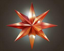 an illustration of a red star on a black background generative ai photo