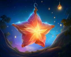 an illustration of a star in the night sky generative ai photo
