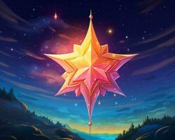 an illustration of a star in the night sky generative ai photo