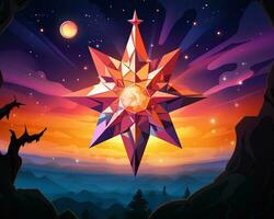 an illustration of a star in the night sky generative ai photo