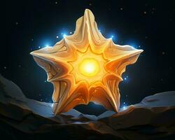 an illustration of a star on a rock generative ai photo