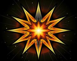 an illustration of a starburst on a black background generative ai photo