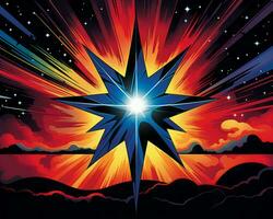 an illustration of the star of bethlehem generative ai photo