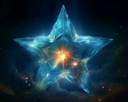 an image of a blue star on a dark background generative ai photo