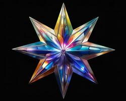 an image of a colorful star on a black background generative ai photo