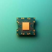 an image of a computer chip on a green background generative ai photo