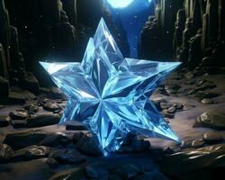 un imagen de un diamante estrella en un rocoso superficie generativo ai foto