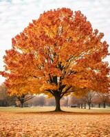 an image of a large tree in the fall generative ai photo