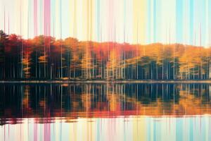 an image of a lake with trees in the background generative ai photo