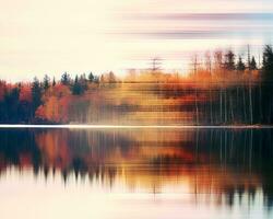 an image of a lake with trees in the background generative ai photo