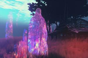an image of a person standing in front of a house generative ai photo