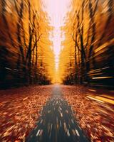 an image of a road with trees in the background generative ai photo