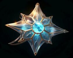 an image of a star with a blue stone in it generative ai photo