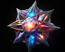 an image of a star with colorful lights on it generative ai photo