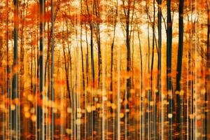 un imagen de un otoño bosque con arboles en el antecedentes generativo ai foto