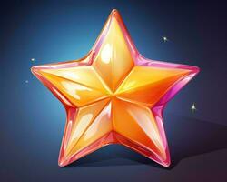 an orange and pink star on a dark background generative ai photo