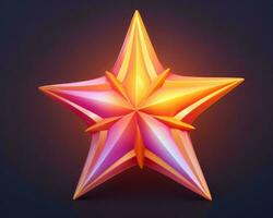 an orange and pink star on a dark background generative ai photo