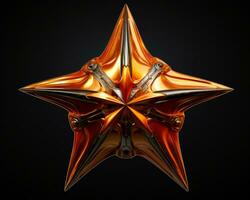 an orange and silver star on a black background generative ai photo