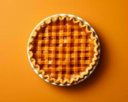 an orange pie on top of an orange background generative ai photo