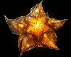 an orange star shaped object on a black background generative ai photo