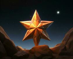 an orange star on top of some rocks generative ai photo