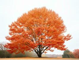 an orange tree in the middle of a field generative ai photo