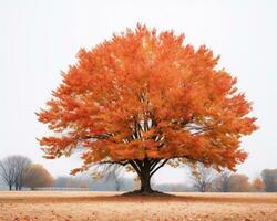 an orange tree in the middle of a field generative ai photo