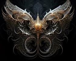 an ornate design on a black background generative ai photo