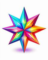 colorful 3d star on white background generative ai photo