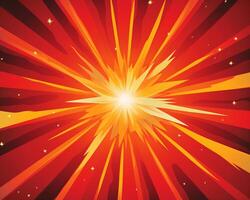 illustration of a star burst on a red background generative ai photo