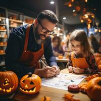 Halloween preparation with dad photo