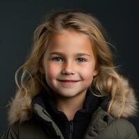 portrait of a little girl in a parka generative ai photo