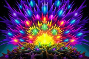 psychedelic abstract art with colorful lights generative ai photo