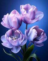 purple flowers in a vase generative ai photo