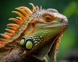 the head of an iguana generative ai photo