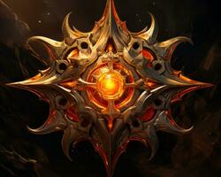 the logo for league of legends on a dark background generative ai photo