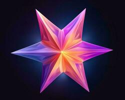 vector illustration of a colorful star on a black background generative ai photo