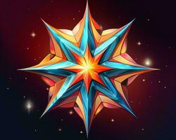 vector illustration of a colorful star on a dark background generative ai photo