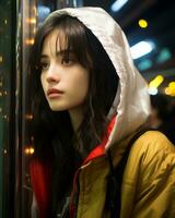 a woman wearing a jacket generative ai photo
