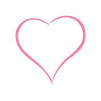 Pink color Heart icon. Isolated vector illustration.