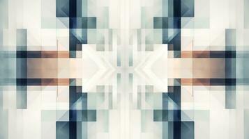 abstract geometric design with a white background and blue and brown squares. generative ai. photo