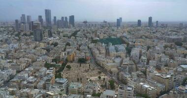 Aerial cityscape of Tel Aviv Architecture of Israel video