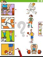 match sports disciplines and clippings educational game vector