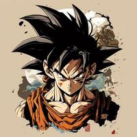 Anime Drawing of Goku from Dragon Ball Editorial Stock Photo